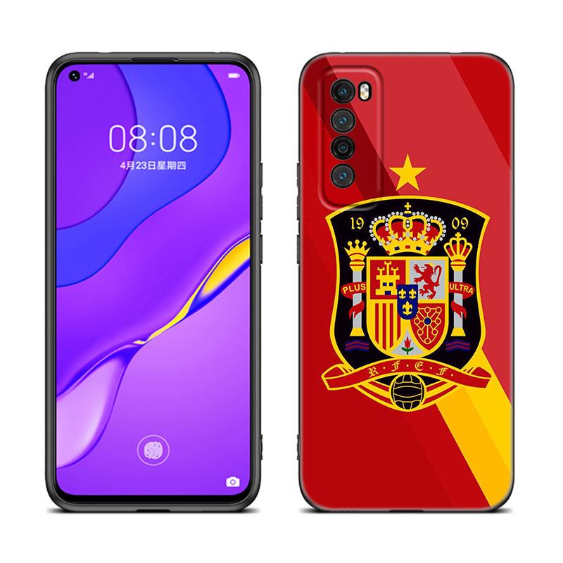 

Черный силиконовый чехол для телефона с национальными флагами Испании для Huawei Nova 8 9 10 SE 11 Ultra 12 Pro 7i 8i 11i 11E Y70 + Y60 Y61 Y71 Y90 Y91 Huawei Nova Y70 Plus