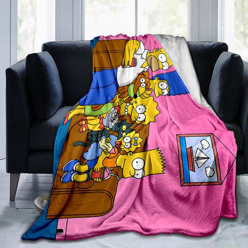 1Pc Simpsons Family Blanket Soft And Comfortable Casual Warm Camping Travel Christmas Halloween Gift M921683
