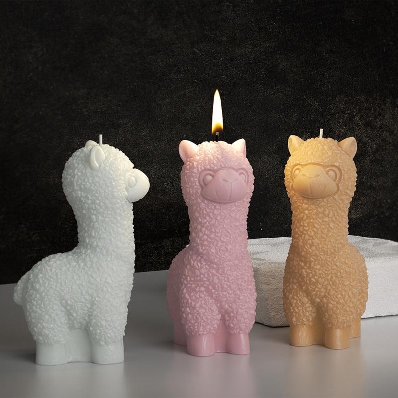 3D Alpacas Silicone Mould Animal Candle Molds Handmade Soap Castings Molds Resin Molds DIY Baking Molds Home Decorations