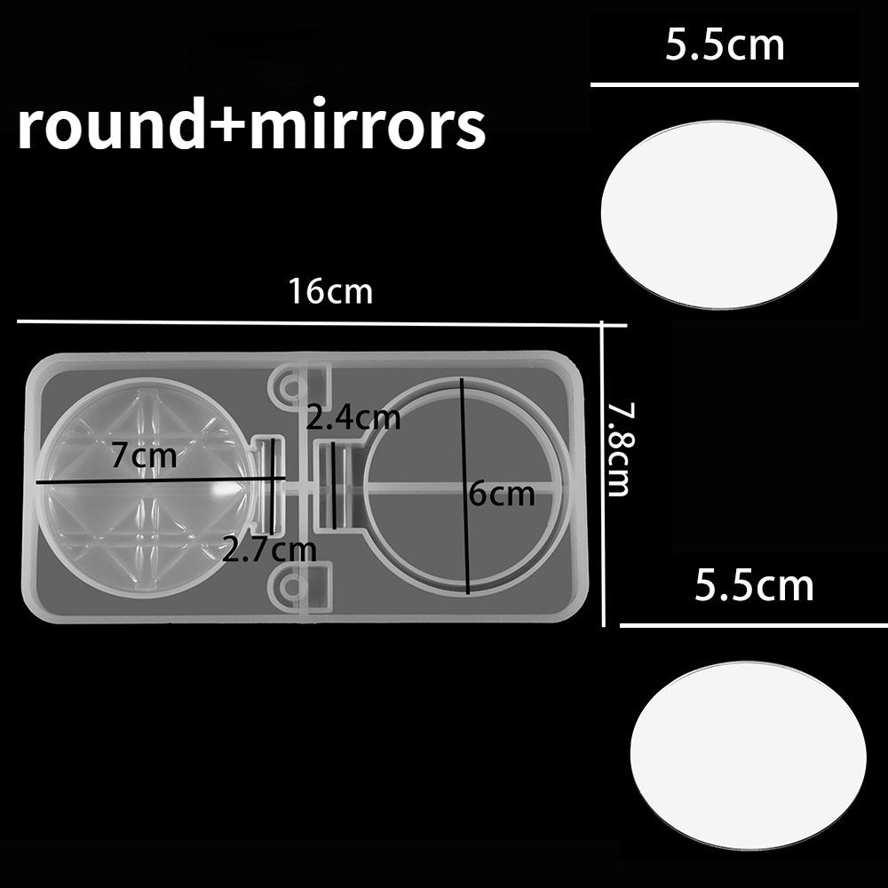 

DIY Crystal Makeup Mirror Silicone Mold UV Resin Molds for Cat Diamond Rose Shell Mirror