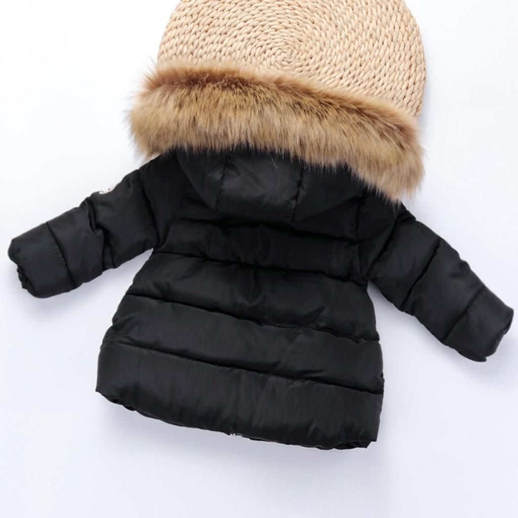 Winter Child Kids Solid Color Hoodie Zipper Coats Keep Warm Jacket Clothes