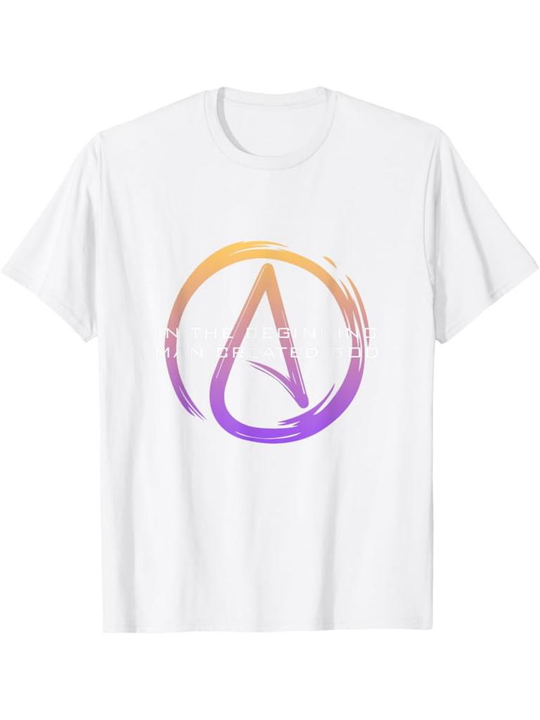 Mens Atheism Tshirt 100 Pure Cotton Shirt Funny Quote Pattern Tshirt Short Sleeve Machine Washable Adult Mens Clothing