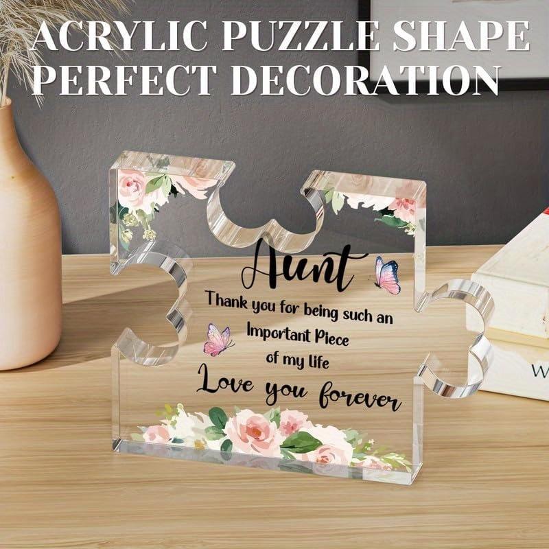 Best Aunt Ever Puzzle - Heartfelt Acrylic Gift from Niece/Nephew