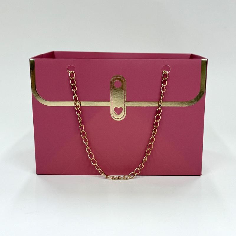 Trendy Brand Rectangular Handbag: Fresh Flower Gift Box & Creative Bouquet Perfume Bag.