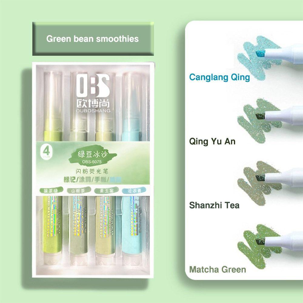 4PCS/Set Plastic Draw Doodle Pens Colorful Shiny Fluorescent Pen  School Office Supplies