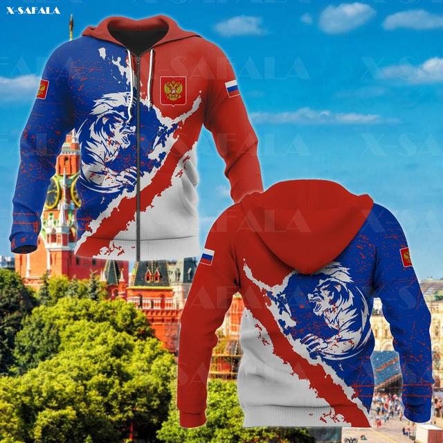 Felpa Con Cappuccio 3D Russia Orso: Stampata, Unisex, Stile Streetwear Harajuku