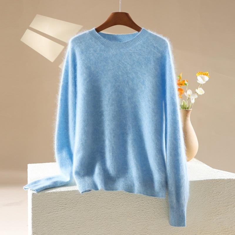 New Autumn-winter Women's Round-neck Pullover Sweater in Candy Colors, Soft and Cozy Inner Layer Top