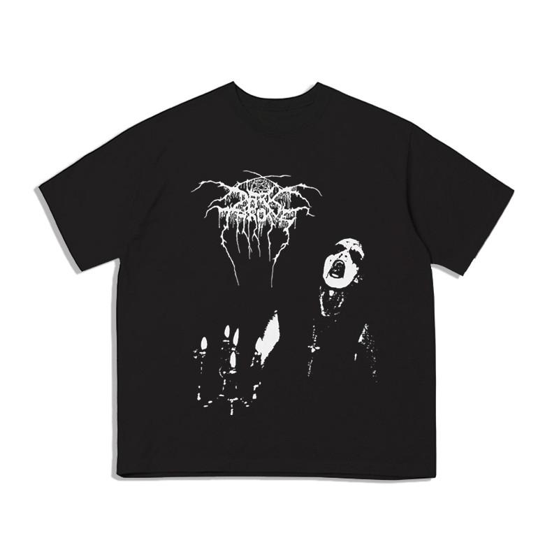 2025 Black Metal Darkthrone Dark Throne Printed Cotton Men's and Women's T-shirts High Quality Short Sleeve Men's Tee