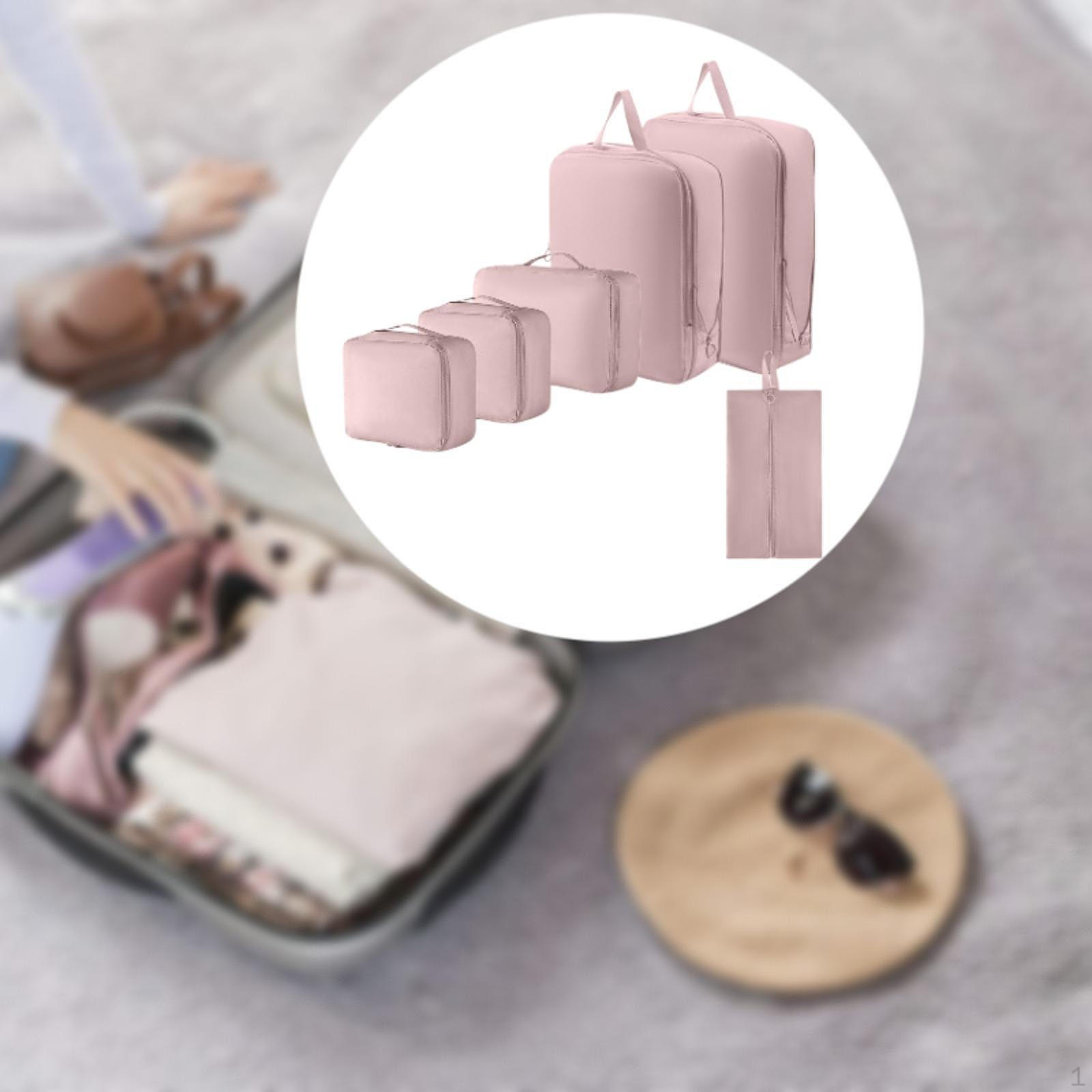 6 предметов Дорожная сумка Органайзер для туалетных принадлежностей и косметики Упаковка для розовый