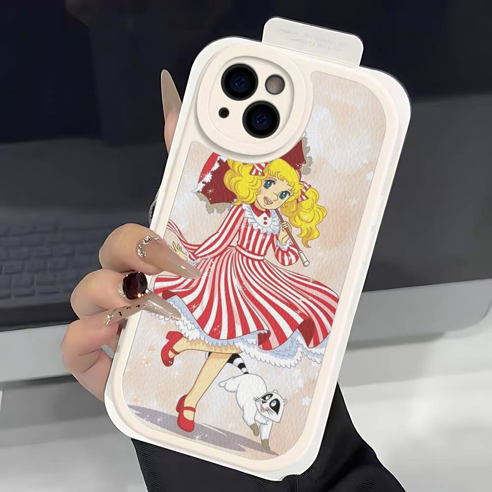 Classic Anime C-Candy C-Candy Leather Phone Case For IPhone 16 15 14 13 12 11 Pro Max Plus Shockproof Cover