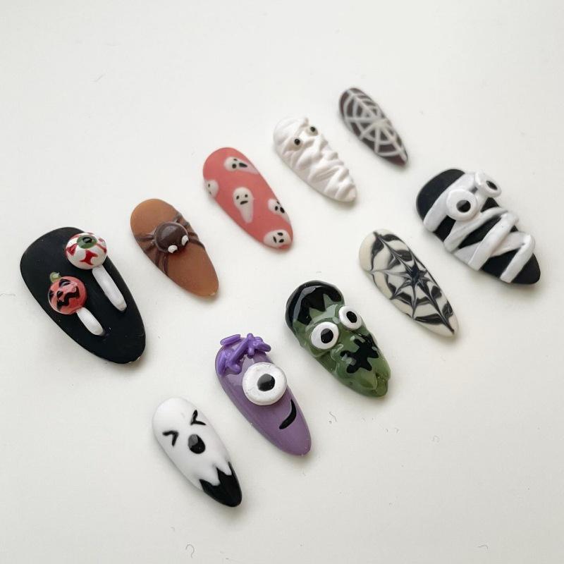 Halloween 3D Scary Almond-Shaped Funny Nails Collection