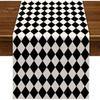 New Geometric Linen Striped Table Runner Modern Minimalist Black and White Plaid Tablecloth Placemat Home Decoration Tea Flag