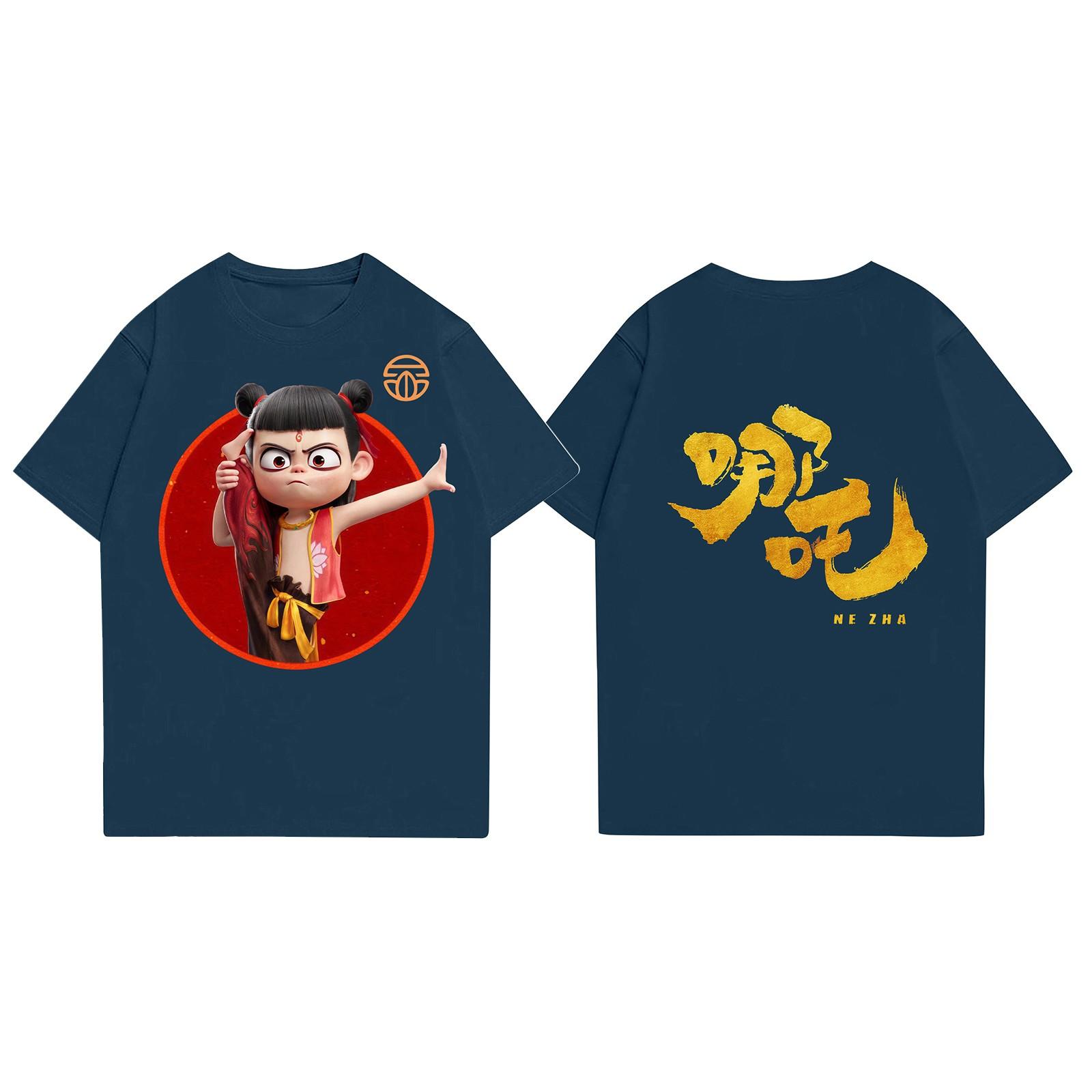 

Женская повседневная футболка с круглым вырезом и короткими рукавами с принтом M тёмно-синий