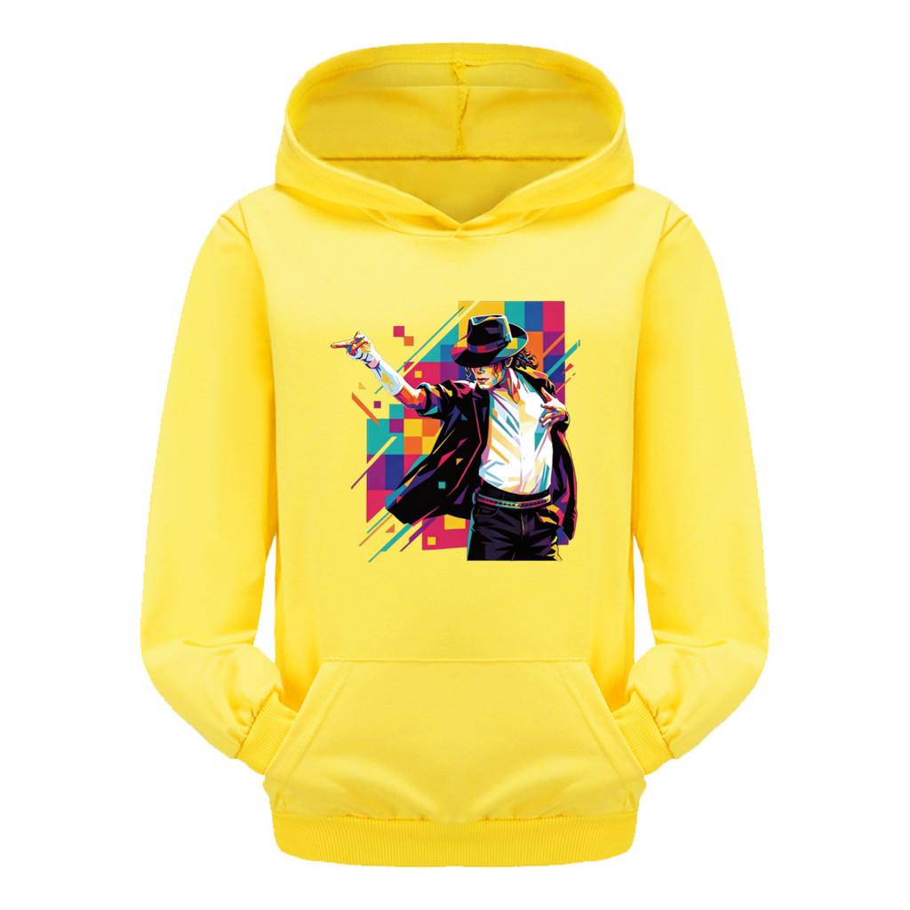 5712 Kids Boys Girls Singer Printed Hooded Pocket Long Sleeves Hoodies