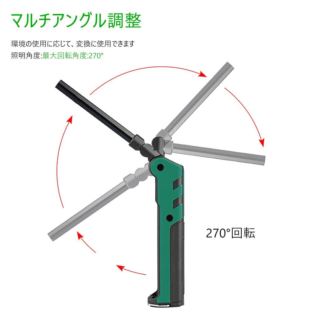 Set mit 2 Arbeitsleuchten, COB-Leuchten, Handheld, USB wiederaufladbar, Magnetisch, Faltbar, Kompakt, für Nachtarbeit und Bau (2 Stücke)