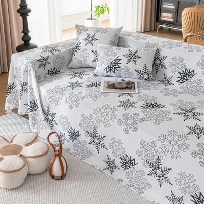 INS Nordisches Schneeflocken Sofaüberwurf Matte Decken für Wohnzimmer Position Moderner Überwurf Streifen Camping Picknick Deckenbezug