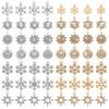 PandaHall Elite 56Pcs 14 Style Alloy Rhinestone Pendants Plastic Imitatoion Pearl Snowflake/Sun Golden & Silver 16~22x13~19mm 4pcs/style