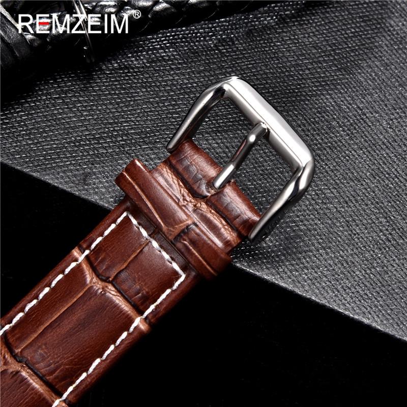 Calfskin Leather Watch Strap 16mm 18mm 20mm 22mm 24mm Watchband for Women Men Watch Accessories Solid Buckle Black Brown