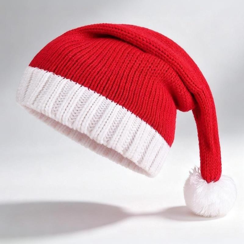 Family Matching Christmas Santa Hats Soft Plush Fluffy White Pom Pom Perfect For Holiday Parties Family Photoshoots