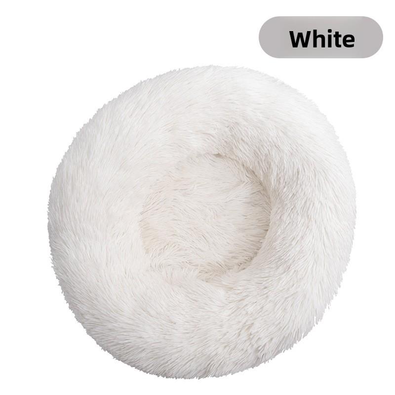 Calming Cat Bed for Indoor Cats, Anti-Anxiety Donut Round Dog Bed, Fluffy Faux Fur Washable Pet Bed for Small Medium Dogs Cats