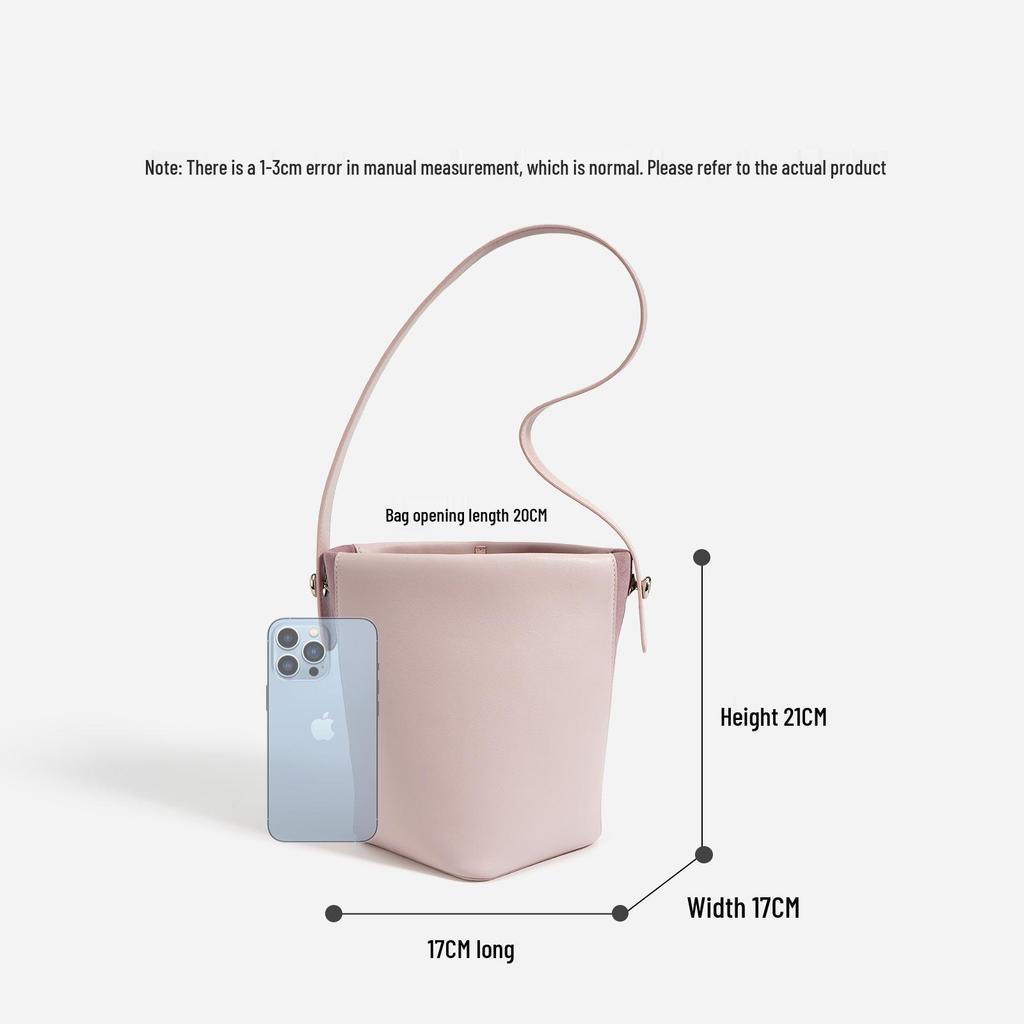 Soft Cowhide Shoulder Bag - Spring/Summer 2025 Minimalist Underarm Bucket Bag for Women
