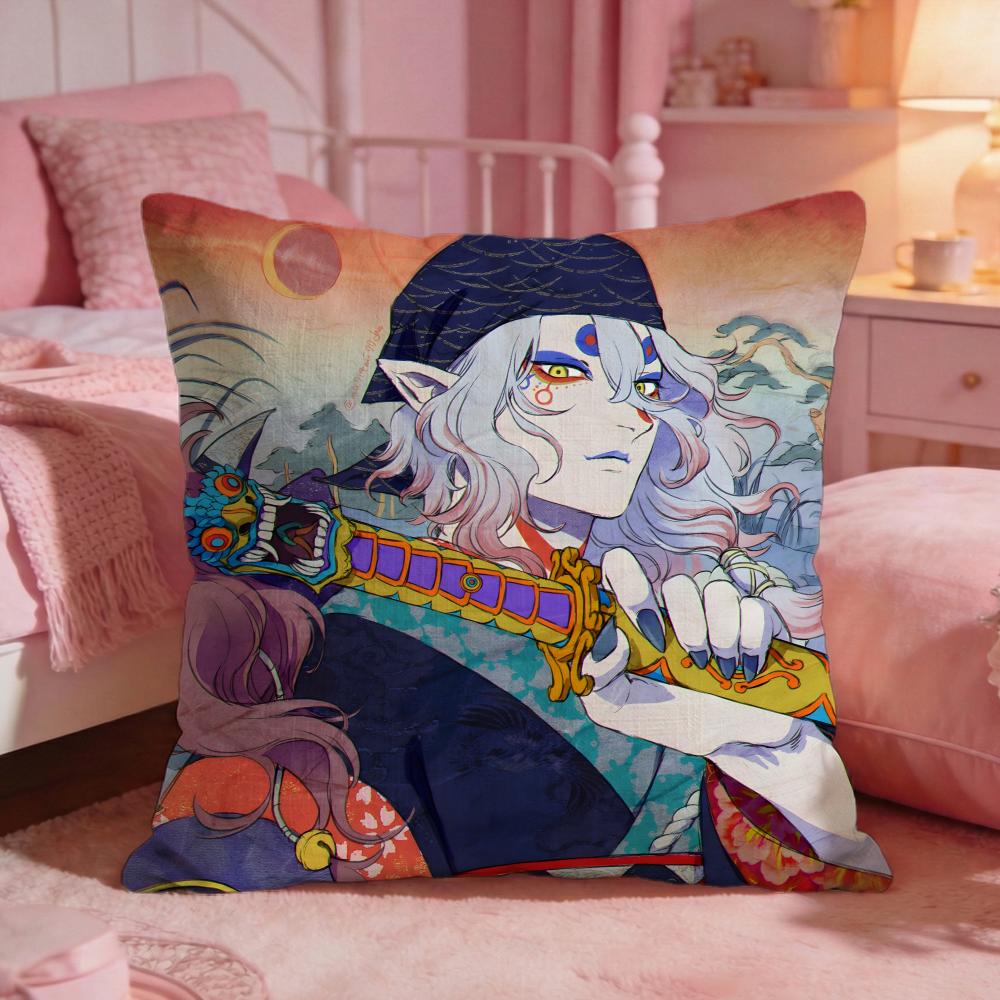 MMononoke Anime Kissenbezug Premium Komfort Wendbar Kissenhülle Zwei in Einem Design für Jeden Raum Auto Innenraum