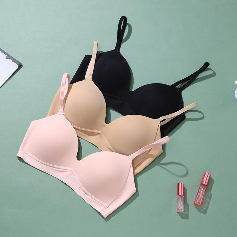 Bügel-BH Damen-BH ohne Abdrücke und atmungsaktiv kleine Brüste angehoben, um ein Hängen zu verhindern Herbst glänzender Damen-Stil