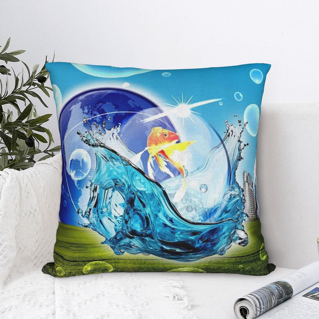 Frutiger Aero Square Pillow Covers Polyester Home Cushion Case Cool Home Decoration Throw Pillow Case 45*45