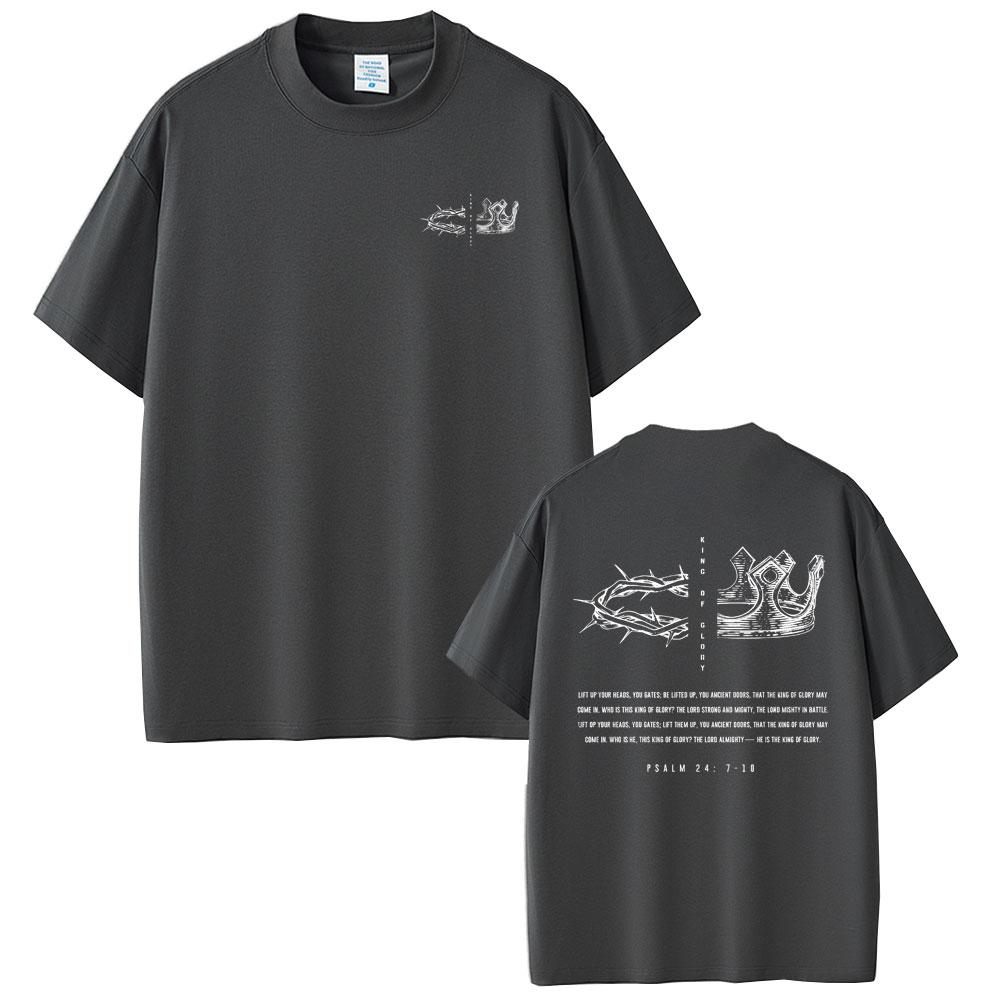 

Christian Religious Jesus King of Glory Graphic Tshirt Unisex Casual Soft Cotton T Shirts Summer Unisex Fashion Oversized Tops S