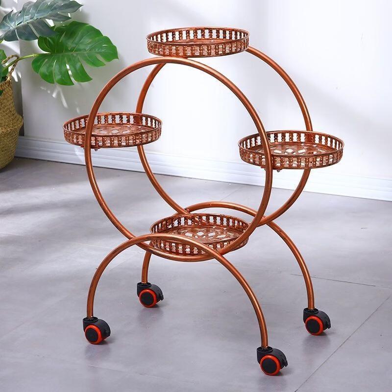 Movable Multi-Layer Round Iron Flower Pot Stand