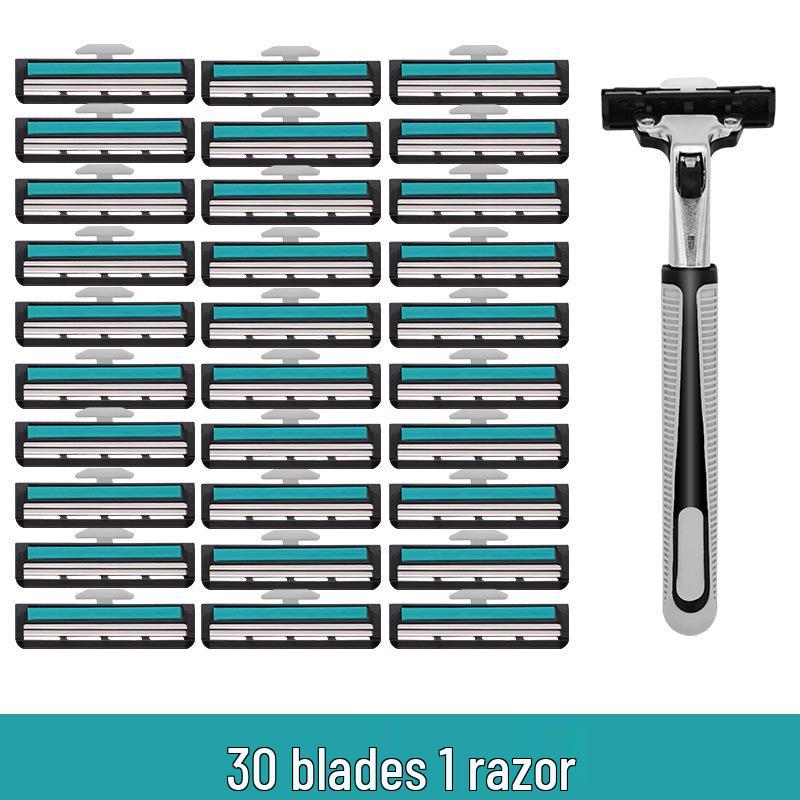Men's Universal Double-Layer Razor Head: 2-Layer Blade for Beard & Face Shaving