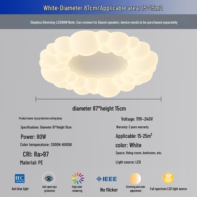 Nordic Modern Minimalist Cream Bubble Ceiling Light for Master Bedroom