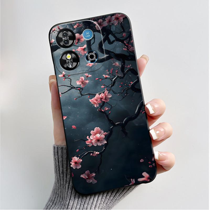 

Phone Case For Oukitel C57 Pro Plus Ultra C57S BLU J12 Casing Fashion Butterfly Flower Cases Black Soft Slim Silicone Back Cover Oukitel C57 Plus