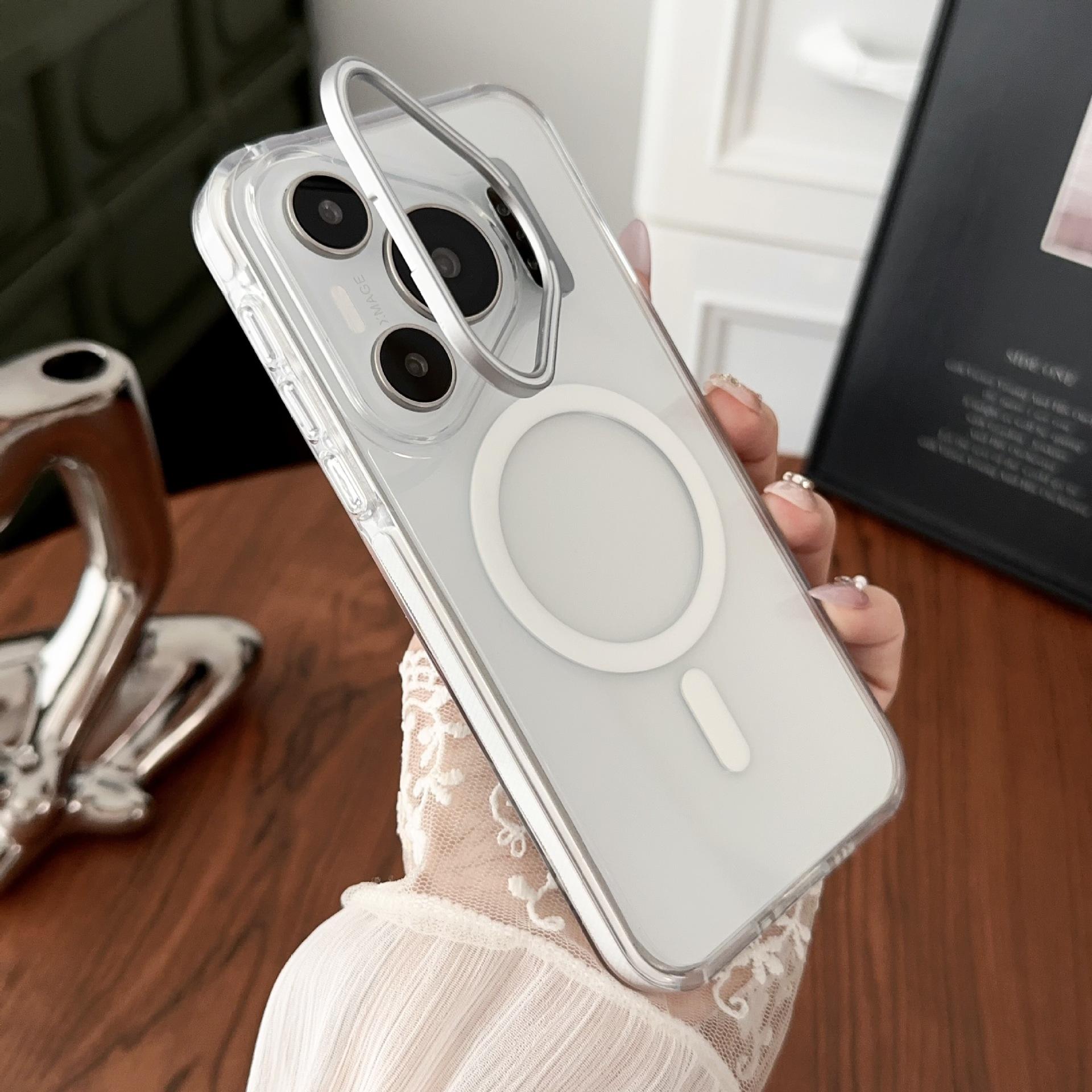 

Suitable for Huawei P70 Metal Lens Holder, High-transparency Magnetic Phone Case, MATE60 Anti-drop Protective Case, PC Hard Case HUAWEI MATE60 белый