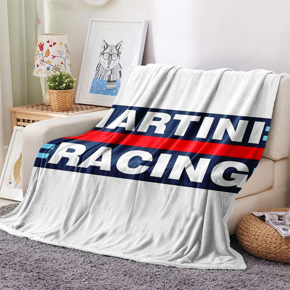 1PC Martini Racing Patterned Flannel Blanket Suitable For All Seasons for Home Decor Warmth and Comfort Gifts Holiday Present