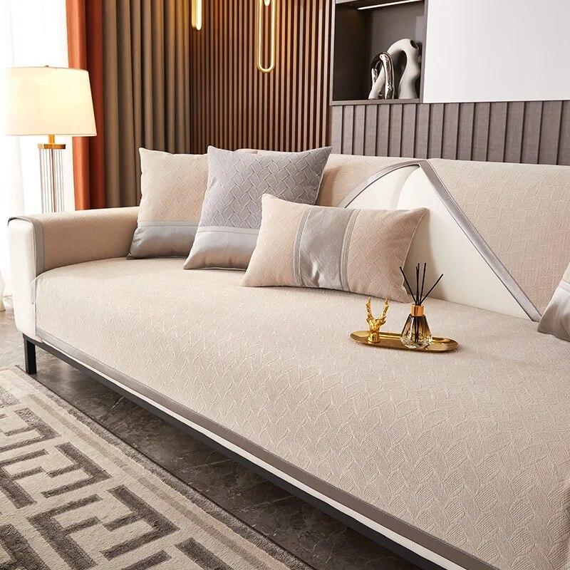 

Серый защитный чехол для дивана с кромкой для гостиной, универсальный чехол для дивана, нескользящее полотенце для дивана, сплошной цвет, домашний декор 70x70cm 1pcs