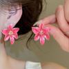Vintage Metal Colorful Oil Dripping Flower Big Earrings For Women Sweet Simple Fashion Bohemia Trendy Jewelry Accessories Gifts