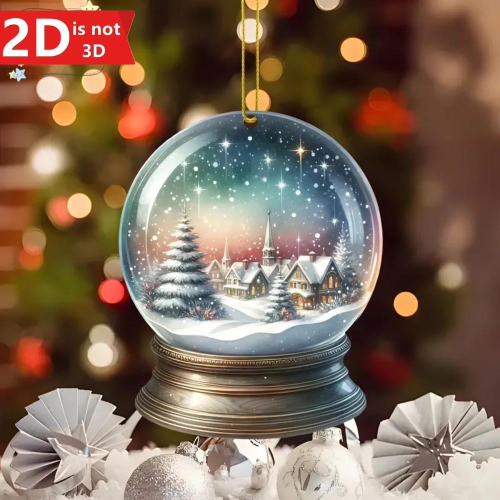 2D snowflake ball pendant for cars, backpacks, and keychains. An ideal Christmas gift.