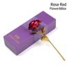 Hjemmeinnredning elsker gaver dyppet lang stilk Valentinsdagsgave 24K gullfolie Rose Flower Håndverk