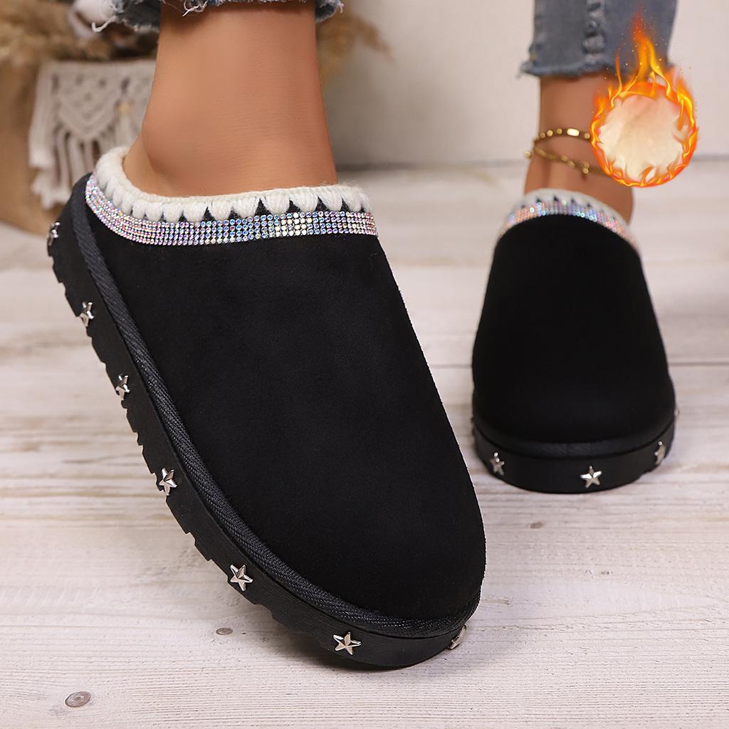 Fashion 2025 Platform Fluffy Slippers Women House Fashion Winter Shoes Ladies Home Elegant Casual Large Size Women Slippers Slides Women
