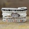 Inspiriert von Ureinwohnern Perlen Wickel Lederarmbänder 5 Stränge Bohème Handgemacht Mexikanische Mode Wickelarmbänder
