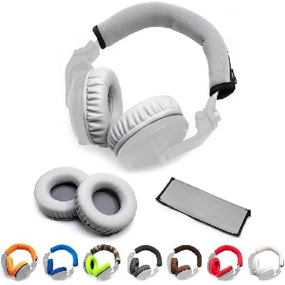 Толстые мягкие амбушюры из протеиновой кожи и чехол-подушка для оголовья, наборы для замены, совместимые с DJ-гарнитурой Pioneer HDJ-X5 X5BT HDJ-X7 X7BT HDJ-X10 Grey Kits