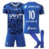 Uniforme de Treino de Futebol 2425 Crescent Azul de Riade Roupa de Casa Neymar Não. 10 Conjuntos de Camisa