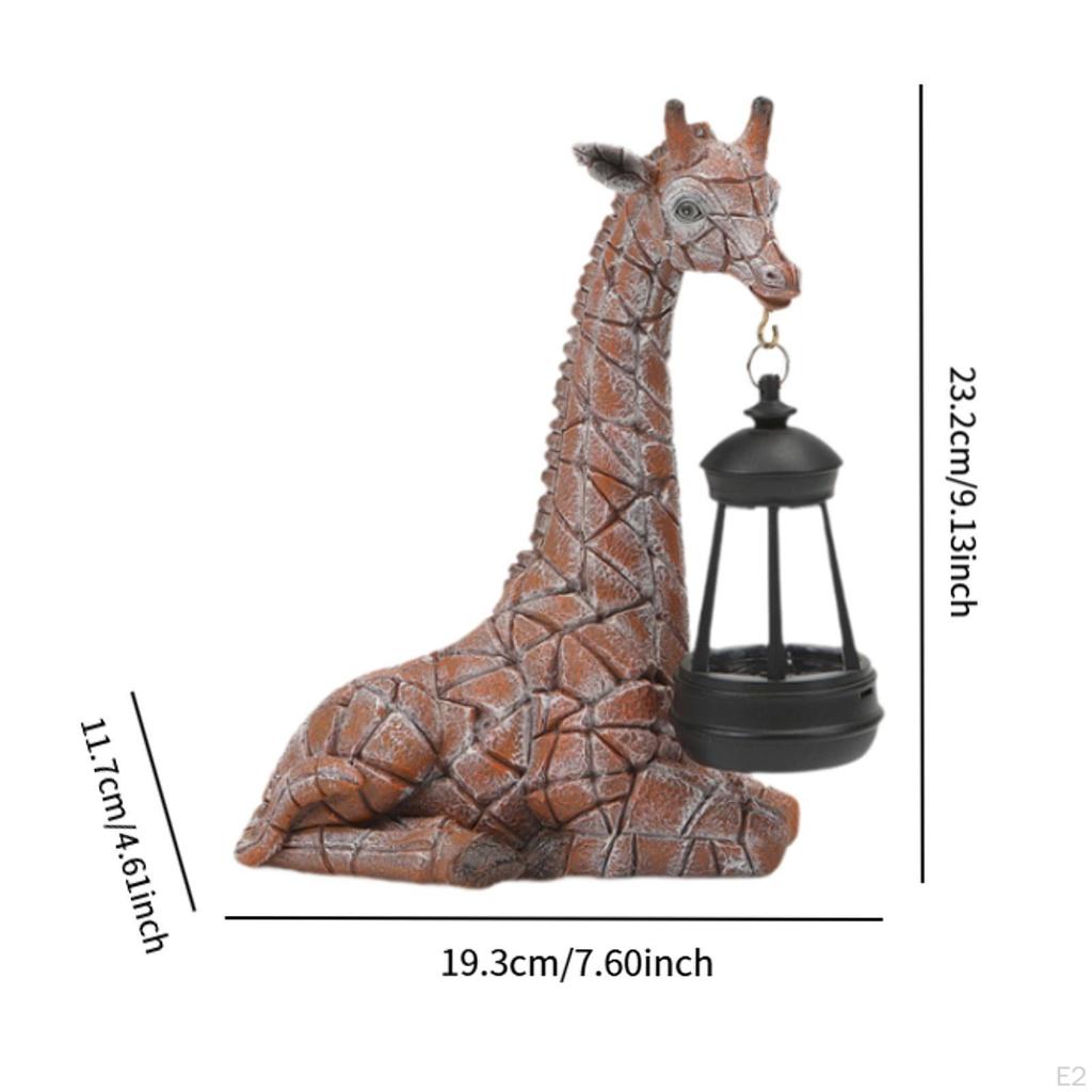 Garten Giraffen Statue Harz Figur mit Solar Laterne Dekorative Sammeln Hof Ornament für