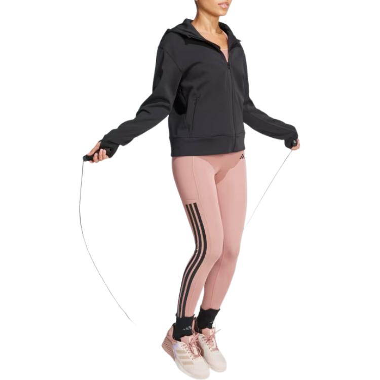 adidas Giacca con cappuccio e maniche lunghe con logo da donna Giubbotti Nero JP2654