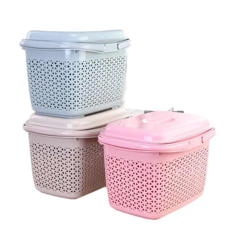 Dual-Layer Large Capacity Handheld Basket for Kitchen and Supermarket Use