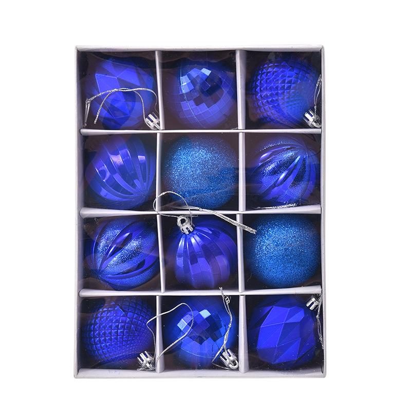 6cm Irregular Shape Christmas Ball Ornaments Set - 12pcs in Gift Box for Tree & Window Decorations