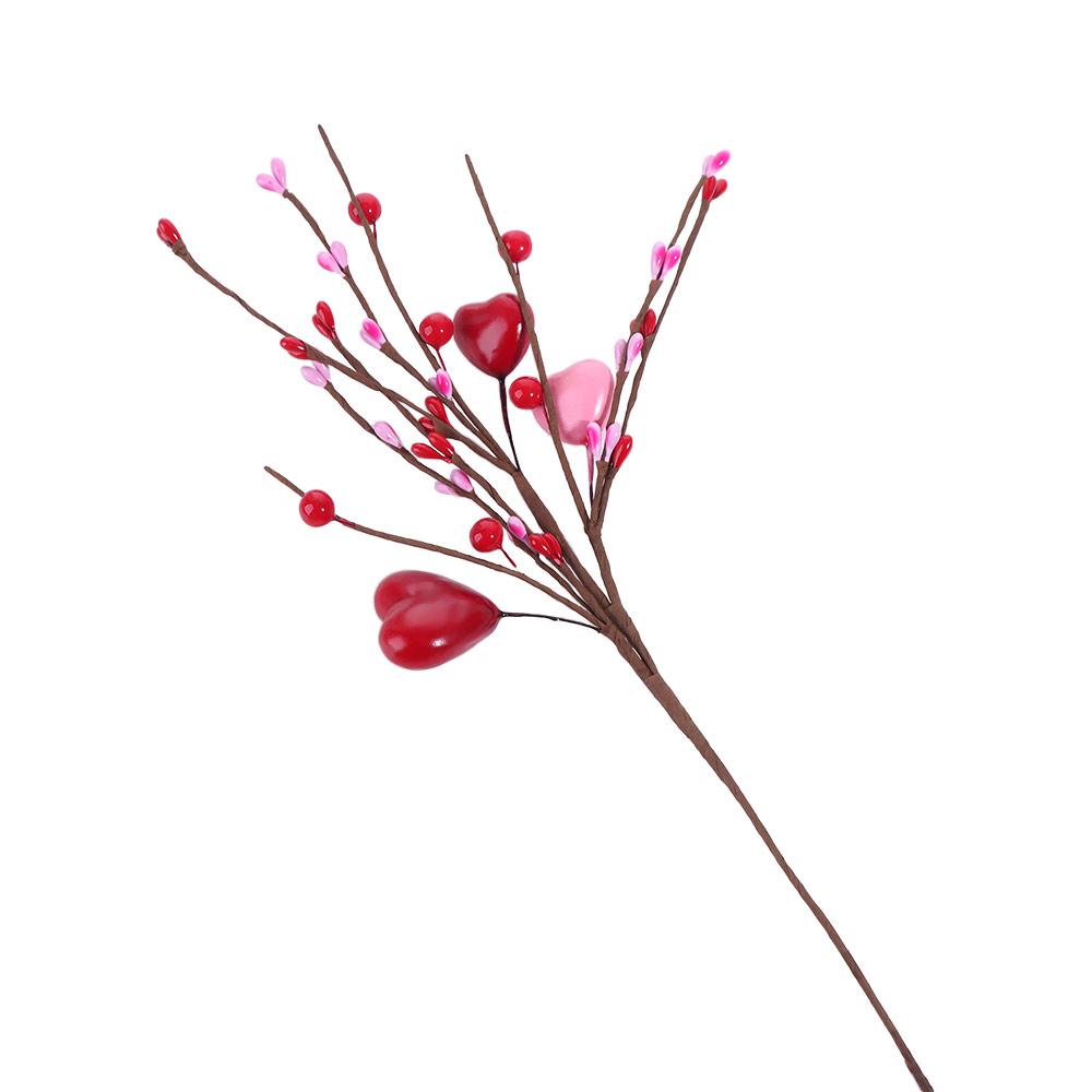 4Pcs Festival Artificial Heart Shaped Branches Happy Valentine's Day Decor  Home Living Room