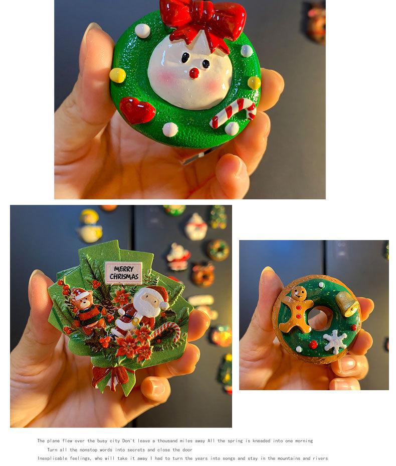 Magneti per Frigorifero di Natale Carini in Resina 3D: Pupazzo di Neve, Albero, Omino di Pan di Zenzero - Adesivi Magnetici Festivi per Decorazione.
