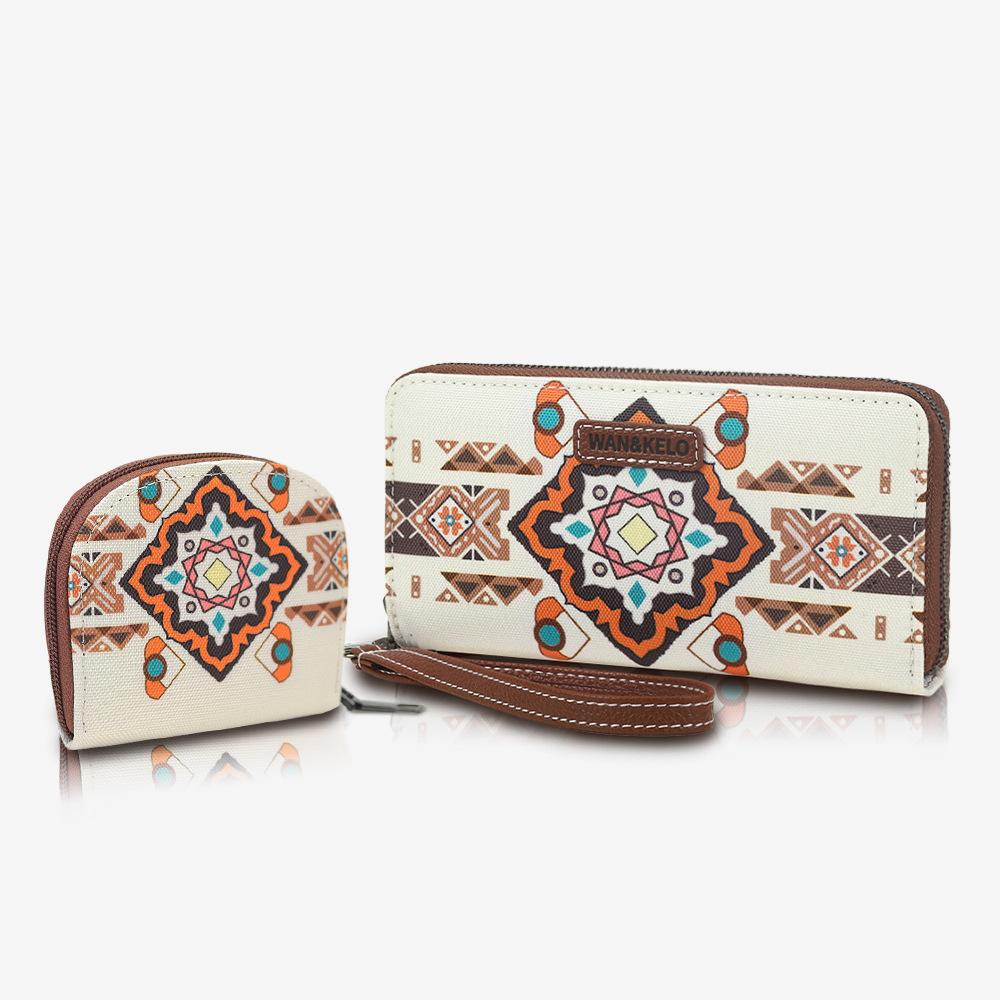 Bohemian Ethnic Style Wallet Card Case Function Anti-demagnetization and Waterproof Coin Purse